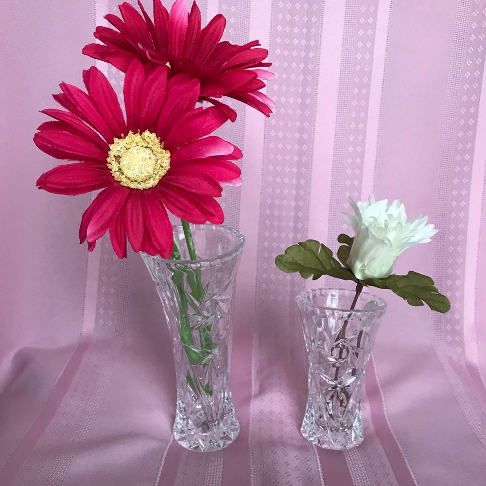 Lenox Fine Crystal Vases set of 2 - Picture 2 of 10